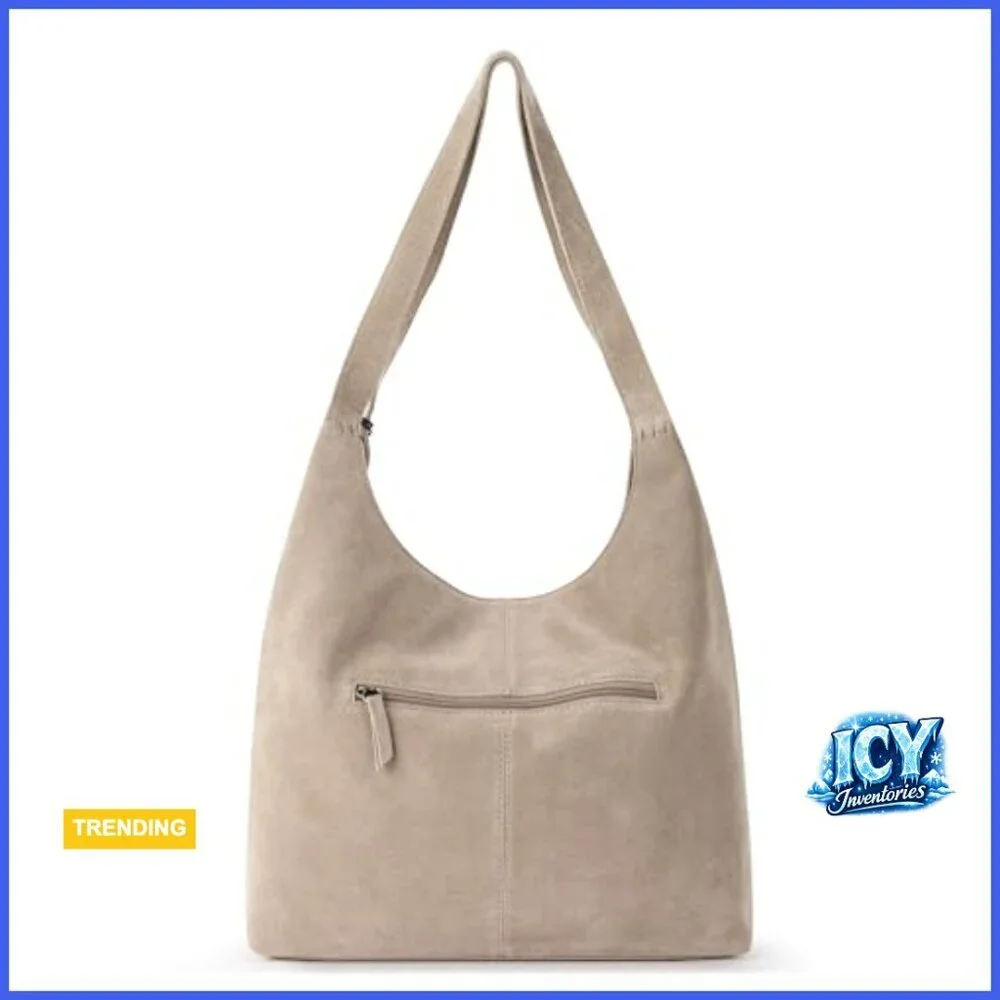 Premium Leather Hobo Bag with Magnetic Closure and Recycled Lining